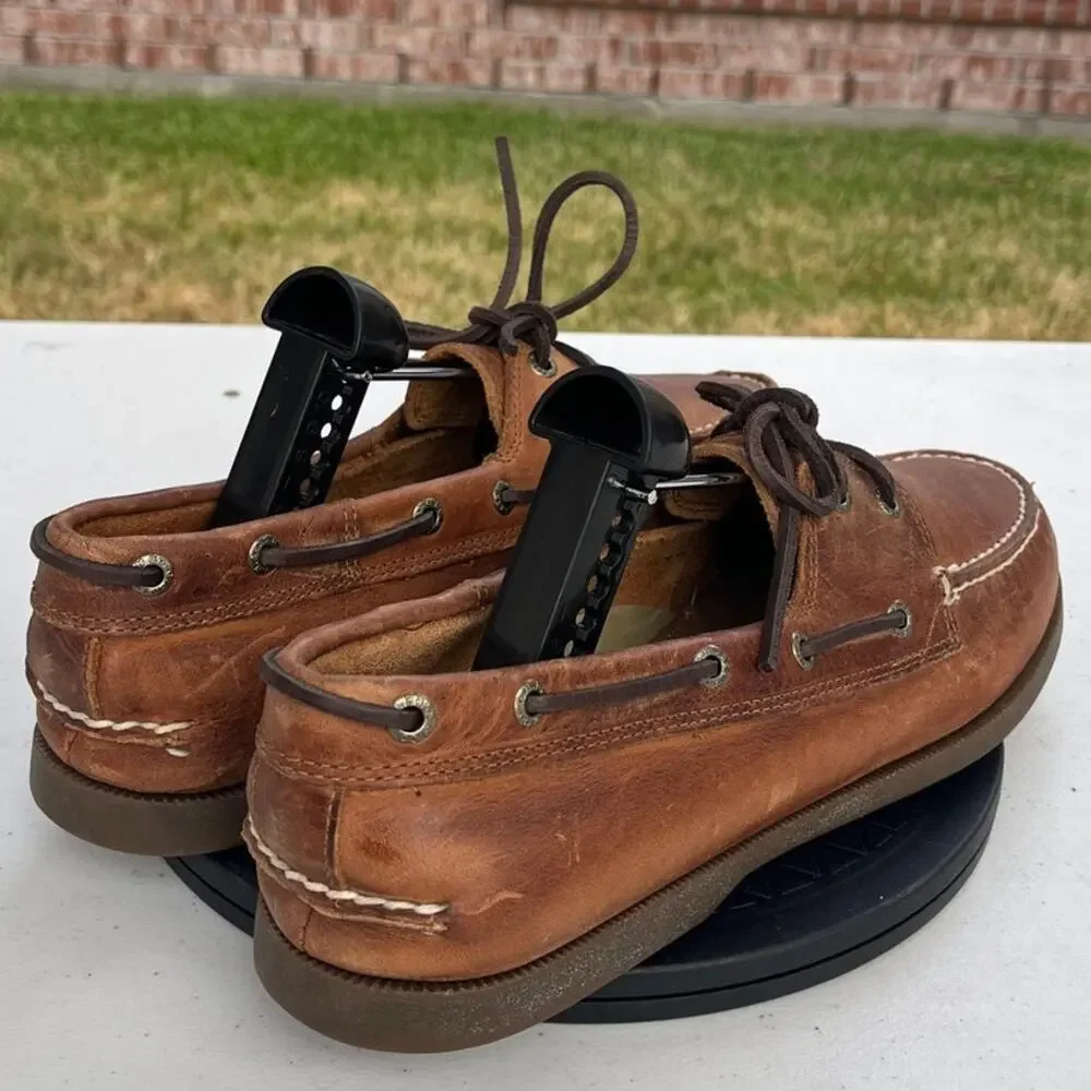 Men's G.H. Bass Hampton Core 2 2326-226 Leather Casual Boat Shoes Brown SZ 11M